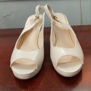 X-Appeal peep toe nude heels